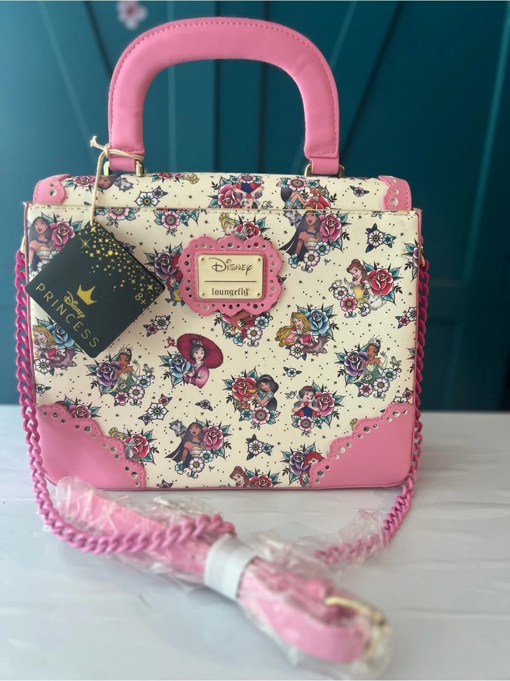 Pink Tattoo Princesses loungefly Top-Handle Bag